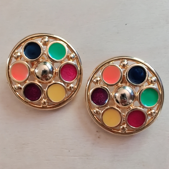 Vintage Jewelry - Vintage colorful boho Earrings